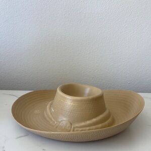Tan Sombrero-Shaped Plastic Bowl